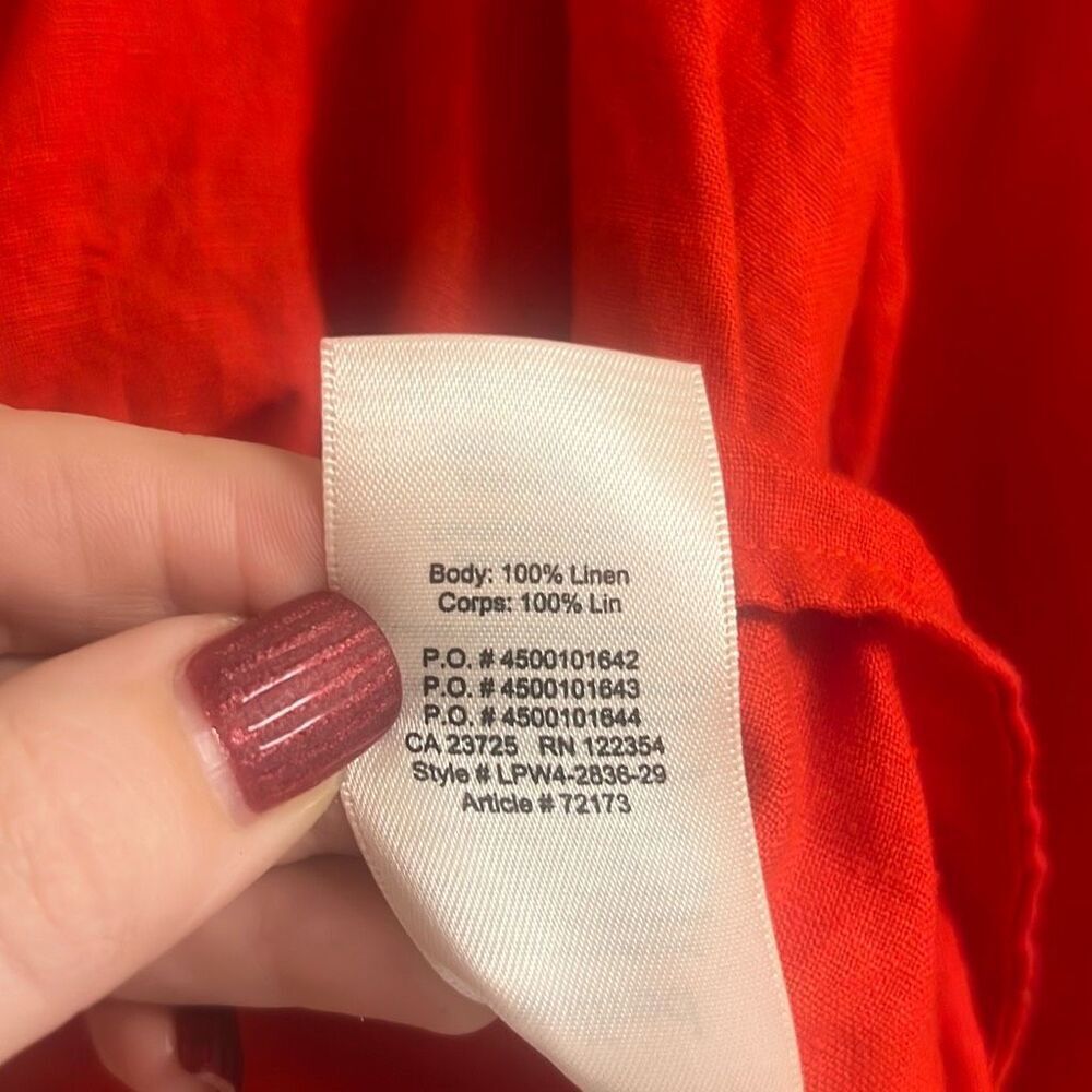 ✨Aritzia Wilfred Red Tenley Linen Sz XS Top✨ - Picture 7 of 7